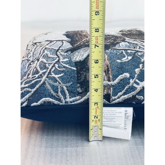 VTG Bald Eagle Tapestry Throw Pillow 18x18 USA Made Winter Wildlife Decor - Picture 5 of 8